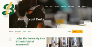 Breton Brewing blog layout design